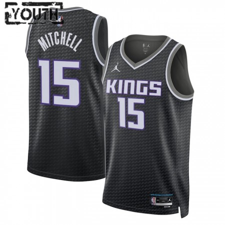Dres Sacramento Kings Davion Mitchell 15 Jordan 2022-23 Statement Edition Crno Swingman - Dječji